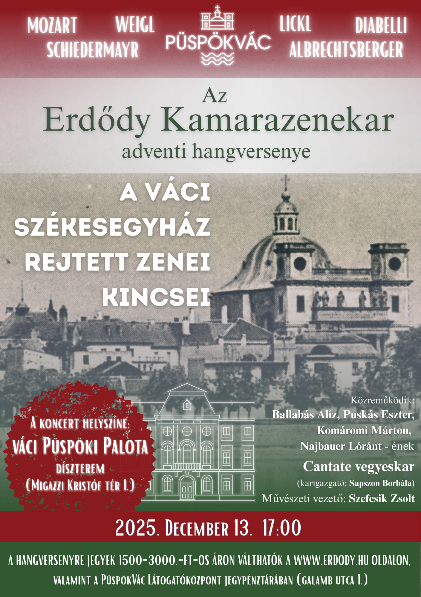 Luca napján (dec. 13.) a Váci Püspöki Palota dísztermében ad hangversenyt zenekarunk