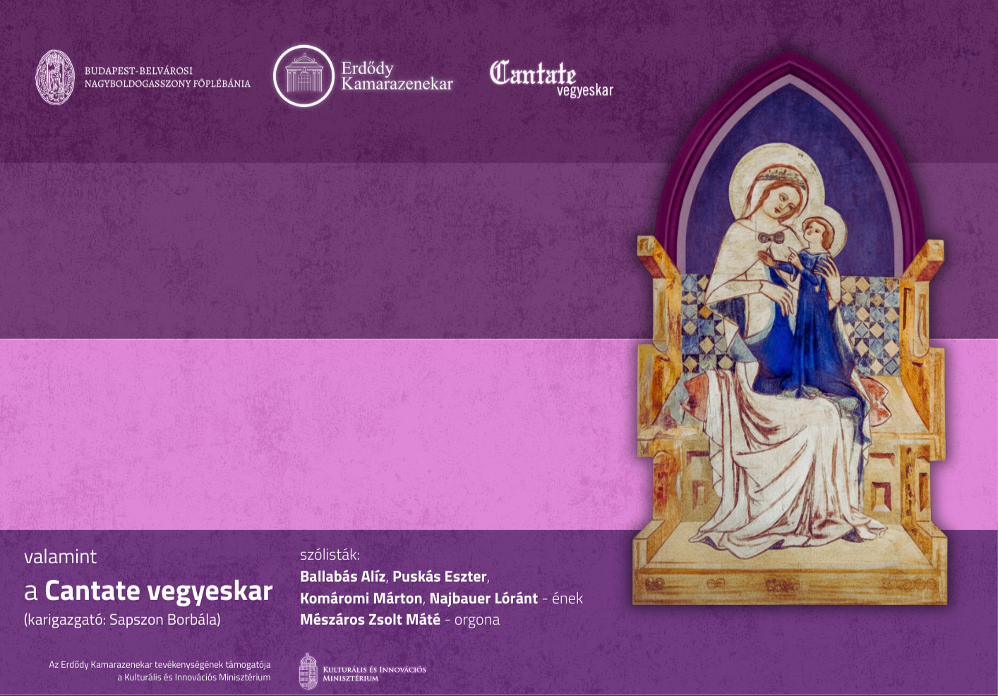 Advent 3. vasárnapján a pesti Belvárosi Főplébánia-templomban működik közre zenekarunk