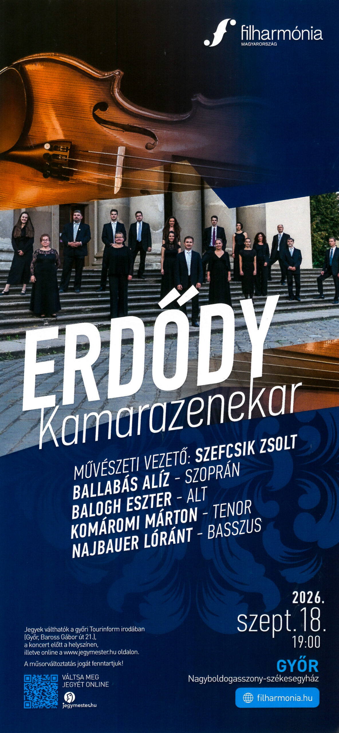 Szeptember 18-án a Győri Székesegyázban ad hangversenyt együttesünk